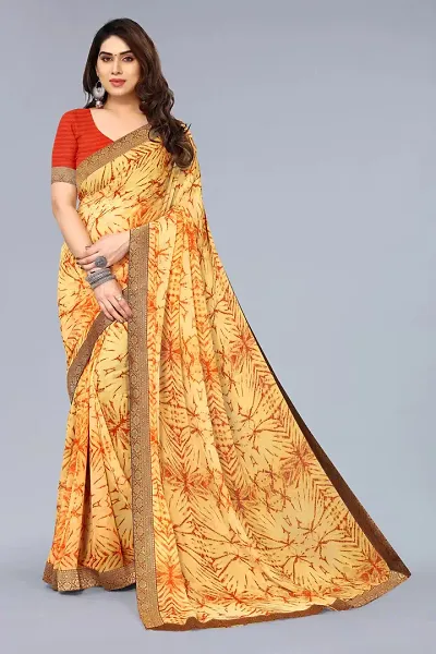 Glamorous Georgette Saree with Blouse piece