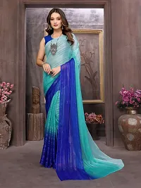 Beautiful Multicoloured Georgette Printed Saree without Blouse Piece For women-thumb2