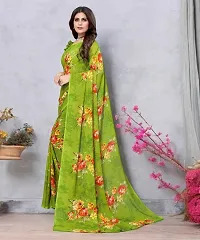 Beautiful Green Georgette Printed Saree with Blouse Piece For women-thumb3