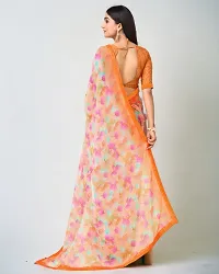 Beautiful Orange Chiffon Printed Saree with Blouse Piece For women-thumb2