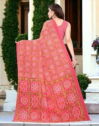 Beautiful Red Georgette Embroidered Saree with Blouse Piece For women-thumb1