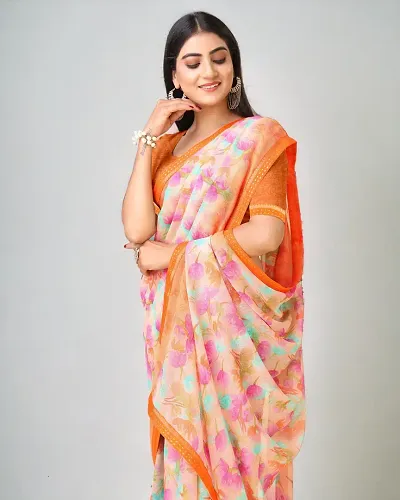 Alluring Chiffon Saree with Blouse piece 