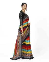 Beautiful Multicoloured Georgette Striped Saree with Blouse Piece For women-thumb3