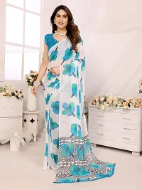 Beautiful Multicoloured Georgette Printed Saree with Blouse Piece For women-thumb3