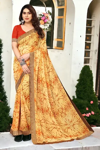 Glamorous Georgette Saree with Blouse piece