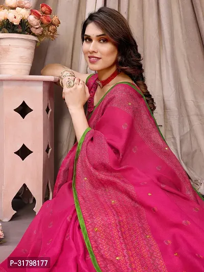 Beautiful Pink Cotton Printed Saree with Blouse Piece For women-thumb2