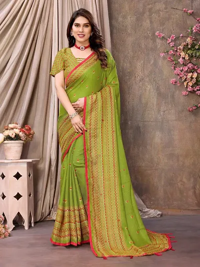 Trending Cotton Saree with Blouse piece 