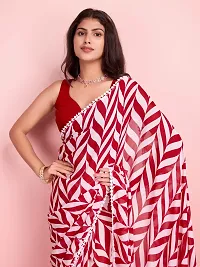 Beautiful Multicoloured Georgette Printed Saree with Blouse Piece For women-thumb1