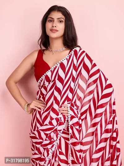 Beautiful Multicoloured Georgette Printed Saree with Blouse Piece For women-thumb2