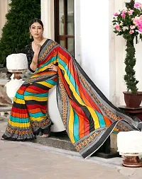 Beautiful Multicoloured Georgette Embroidered Saree with Blouse Piece For women-thumb3