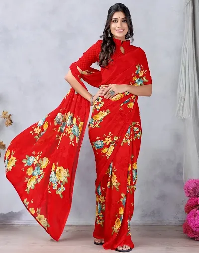 Stylish Fancy Designer Georgette Saree With Blouse Piece For Women