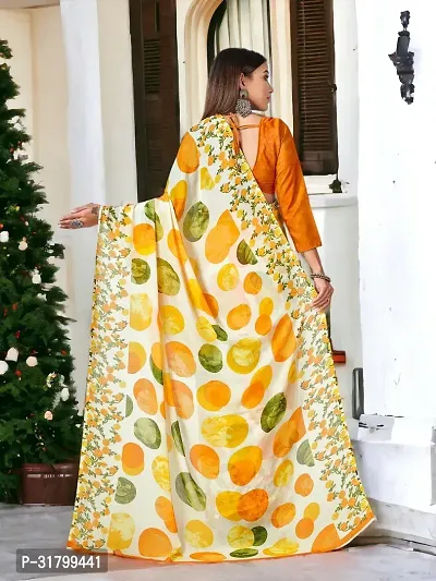 Beautiful Yellow Georgette Embroidered Saree with Blouse Piece For women-thumb4