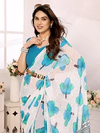 Beautiful Multicoloured Georgette Printed Saree with Blouse Piece For women-thumb1