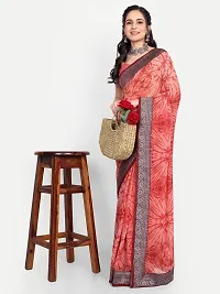 Beautiful Multicoloured Georgette Printed Saree with Blouse Piece For women-thumb1