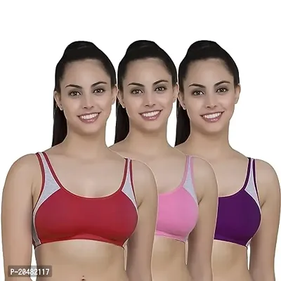 Looking Style Sport Bra Lycra 3 Pieces in Pack