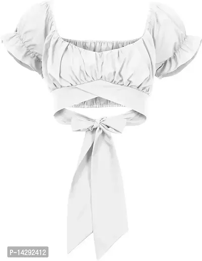 Elegant White Cotton Self Design Top For Women-thumb0