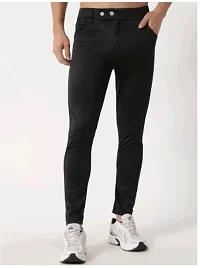 Classic Cotton Blend Solid Track Pants for Men-thumb3