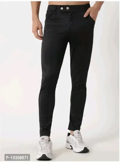 Classic Cotton Blend Solid Track Pants for Men-thumb4