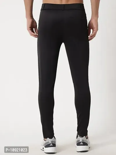 Black Lyocell Regular Track Pants For Men-thumb4