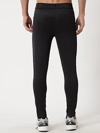 Black Lyocell Regular Track Pants For Men-thumb1
