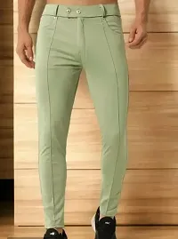 Grey Lyocell Regular Track Pants For Men-thumb1