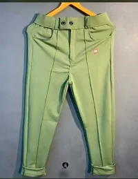Green Lyocell Regular Track Pants For Men-thumb1