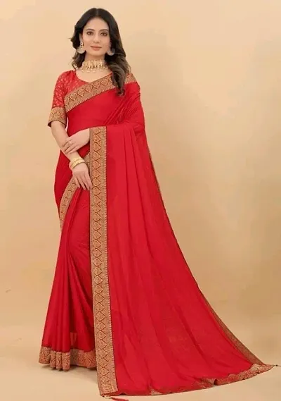 Classic Art Silk Lace Work Saree with Blouse piece