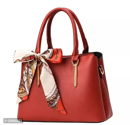 Stylish Red PU Solid Handbags For Women-thumb0