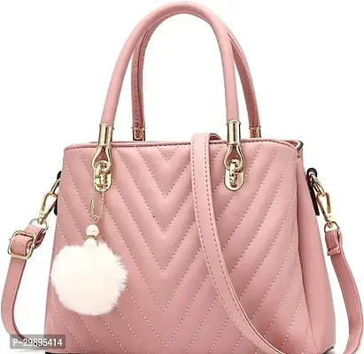 Stylish Beige PU Solid Handbags For Women-thumb0