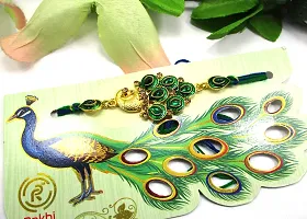 Gold Plated Peacock Rakhi For Raksha Bhandhan-thumb1