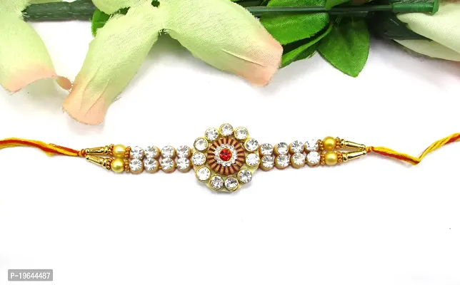 Flower Style Crystal Gemstone Rakhi-thumb2