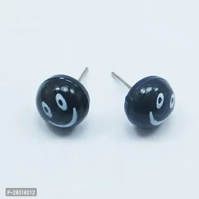 Smiley Stud Earrings Plastic Stud Earring-thumb4