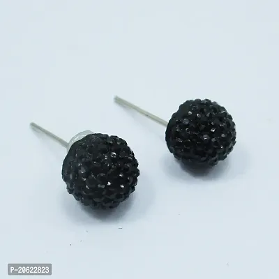 New Style Black Stone Stud Earrings Rakhi Special Earrings Alloy Stud Earring-thumb0