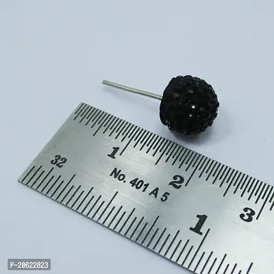 New Style Black Stone Stud Earrings Rakhi Special Earrings Alloy Stud Earring-thumb2