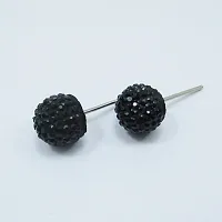 New Style Black Stone Stud Earrings Rakhi Special Earrings Alloy Stud Earring-thumb2