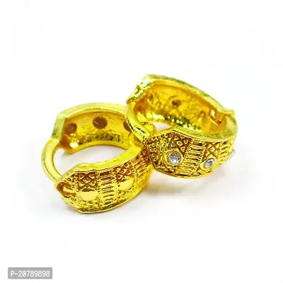 Omsar Jewelry Lovely Gold Plated Hoop Earrings For Girls-thumb0
