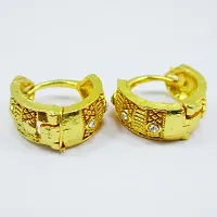 Omsar Jewelry Lovely Gold Plated Hoop Earrings For Girls-thumb3