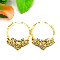 CZ Stones Gold Plated Bali Earrings-thumb3
