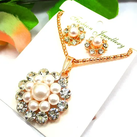 Pearl Earrings Nacklace Jewelry Set