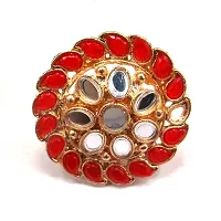 Party Wear Red Color Gold Plated Ring Jewelry-thumb1