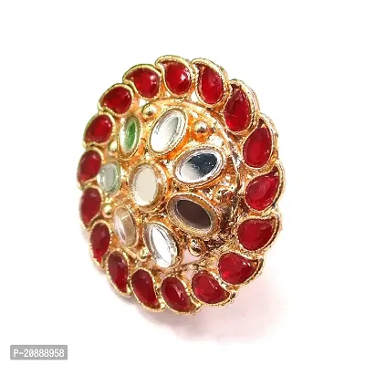 Party Wear Red Color Gold Plated Ring Jewelry-thumb3