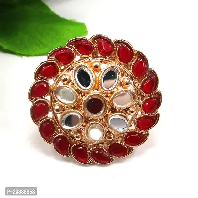 Party Wear Red Color Gold Plated Ring Jewelry-thumb4