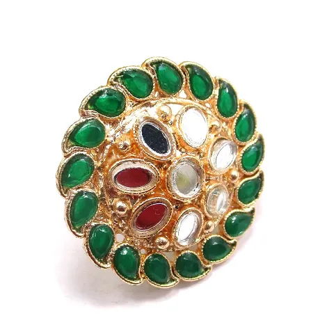 Green Color Gold Plated Amazing Ring Jewelry