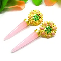 Gold Plated Pink Crystal Beautiful Earrings-thumb1