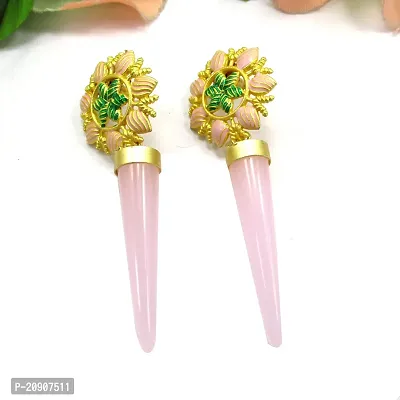 Gold Plated Pink Crystal Beautiful Earrings-thumb4