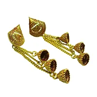 Attractive Gold Plated Long Drop Dangle Earrings-thumb1