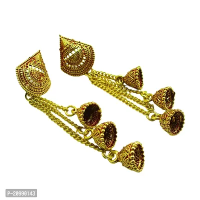 Attractive Gold Plated Long Drop Dangle Earrings-thumb2