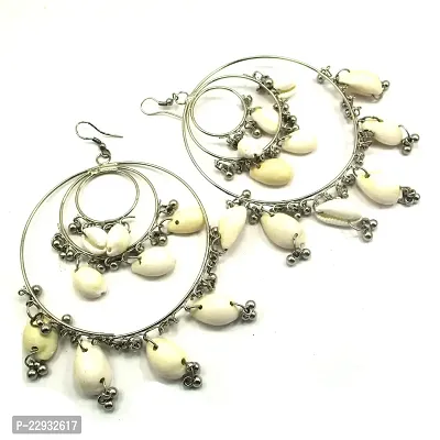 Big Silver Plated Earrings For Girls-thumb0