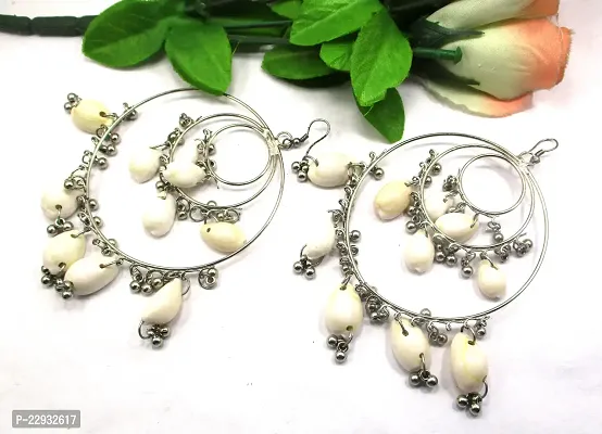 Big Silver Plated Earrings For Girls-thumb3