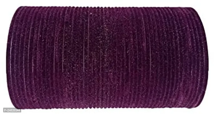 Wine Color Velvet Fabric Bangle Set (Pack of 36)-thumb0